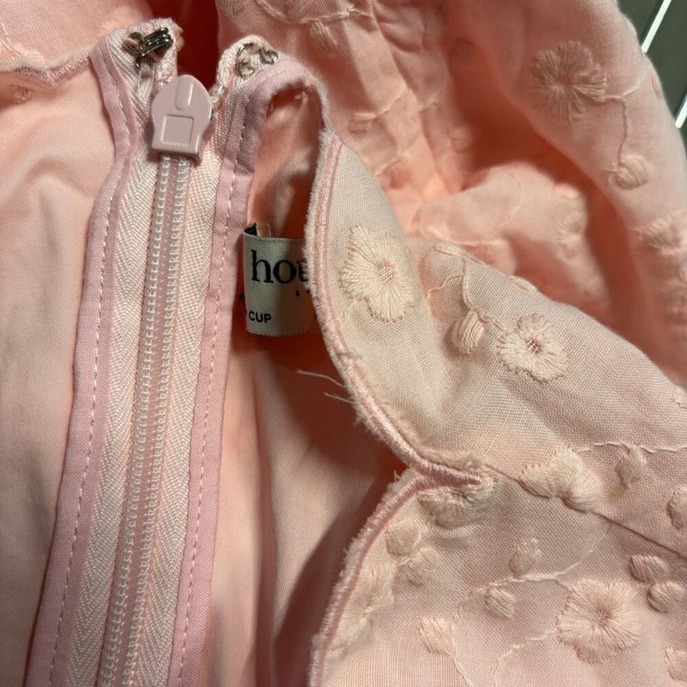 House of CB Sophina Maxi Midi‎ Dress Pockets Eyelit Scalloped Plunge - Picture 7 of 7